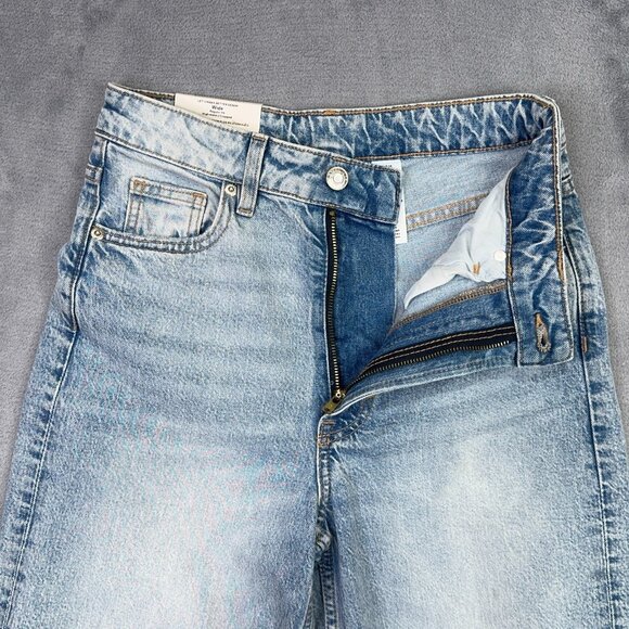 H&M Jeans Womens Size 2 Wide Leg Cropped High Waist Regular Fit Light Blue NWT - Picture 5 of 12